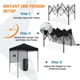 thumbnail image 5 of COOS BAY 6'x4' Instant Pop Up Canopy Tent with Adjustable Sun Wall, Lightweight Compact Portable Canopy with Carry Bag, Black, 5 of 8