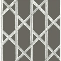 Kenneth James Mandara Charcoal Trellis Wallpaper, 20.5-in by 33-ft, 56.4 sq. ft