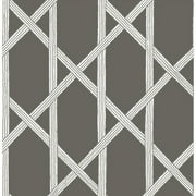 Kenneth James Mandara Charcoal Trellis Wallpaper, 20.5-in by 33-ft, 56.4 sq. ft