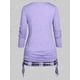 thumbnail image 3 of Camiseta a Cuadros de Talla Grande de Estampado de Flores Denim Rosegal Camisetas tallas grandes, 3 of 5