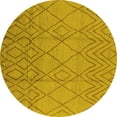 thumbnail image 1 of Ahgly Company Indoor Round Solid Yellow Modern Area Rugs, 7' Round, 1 of 4