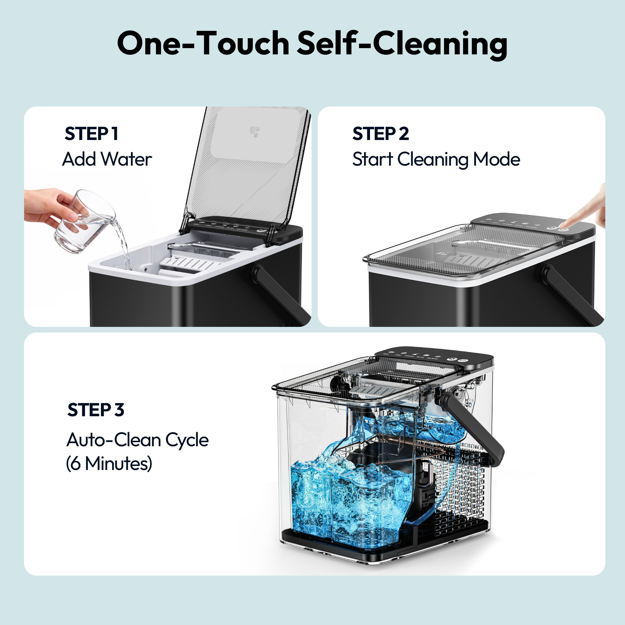 EUHOMY Countertop Ice Maker, 26 lbs/Day Portable photo 6