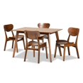 thumbnail image 1 of Baxton Studio Katya Mid-Century Modern Walnut Brown Finished Wood 5-Piece Dining Set, 1 of 5