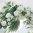 thumbnail image 3 of Set of 2 Silk Rose/Hydrangea/Lily of The Valley Wedding Arch Flowers with Turtle Leaves, Large Artificial Wedding Arch Flowers Kits Greenery Arch Garlands Floral Arrangement Swag,, 3 of 7