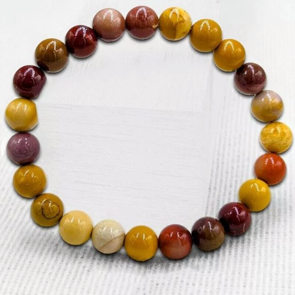 K-KED Mookaite Jasper Bracelet 8mm Natural Stones 7.5"