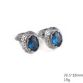 thumbnail image 2 of Gemelos con piedras preciosas azules vintage para hombre en cobre, 2 of 2