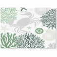 thumbnail image 2 of Area Rugs Indoor Non-Slip Rectangle Rug 2x3 Ft Summer Green Grey Crab Coral Seashell Nautical Coastal Rug Rubber Backing Floor Mats Non Shedding Home Decor Carpet for Entryway Living Room, 2 of 8