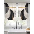 thumbnail image 3 of Abstract Art Sheer Curtains 45 inches Long 2 Panels Set Black Gold Circle Moon Stripe Mottled Geometric Tiers Sheers Rod Pocket Small Window Short Curtains for Kitchen Cafe, Each 52" W x 45" L, 3 of 7