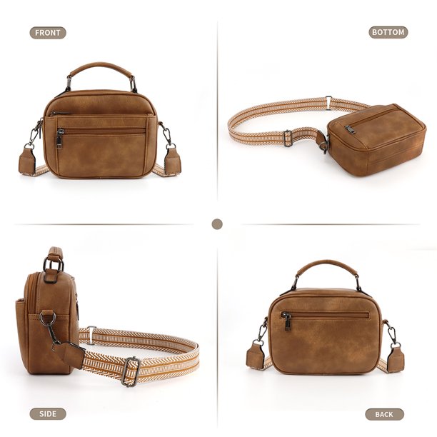 Bolso La Superior para Mujeres Checke Pu Cuero Viajar Rojo