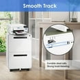 thumbnail image 3 of 25.4" Deep 2-Drawer Filing Cabinet, Mobile Steel Pedestal Vertical File Cabinet with Lock and 5 Wheels for Home Office, Round Edge, 3 of 10