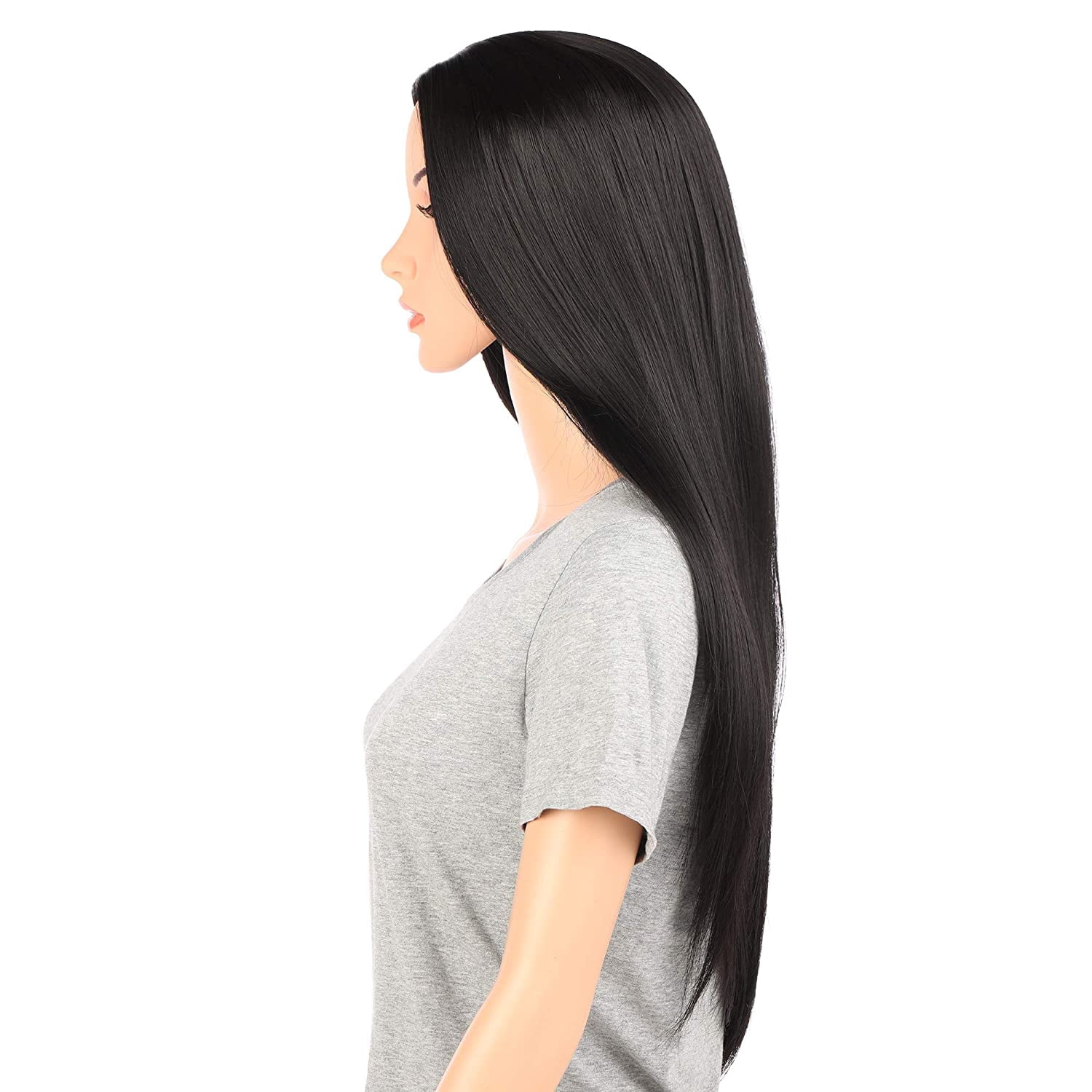 Onedor Silver Blue Straight Synthetic Hair Wig 31" Full Head