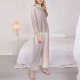 thumbnail image 3 of Lsque Glitter Light Pearl Pattern Long Sleeve Pajama Set for Women - Soft 2-Piece Sleepwear and Loungewear Set with Pockets, Comfy Nightwear-XX-Large, 3 of 7