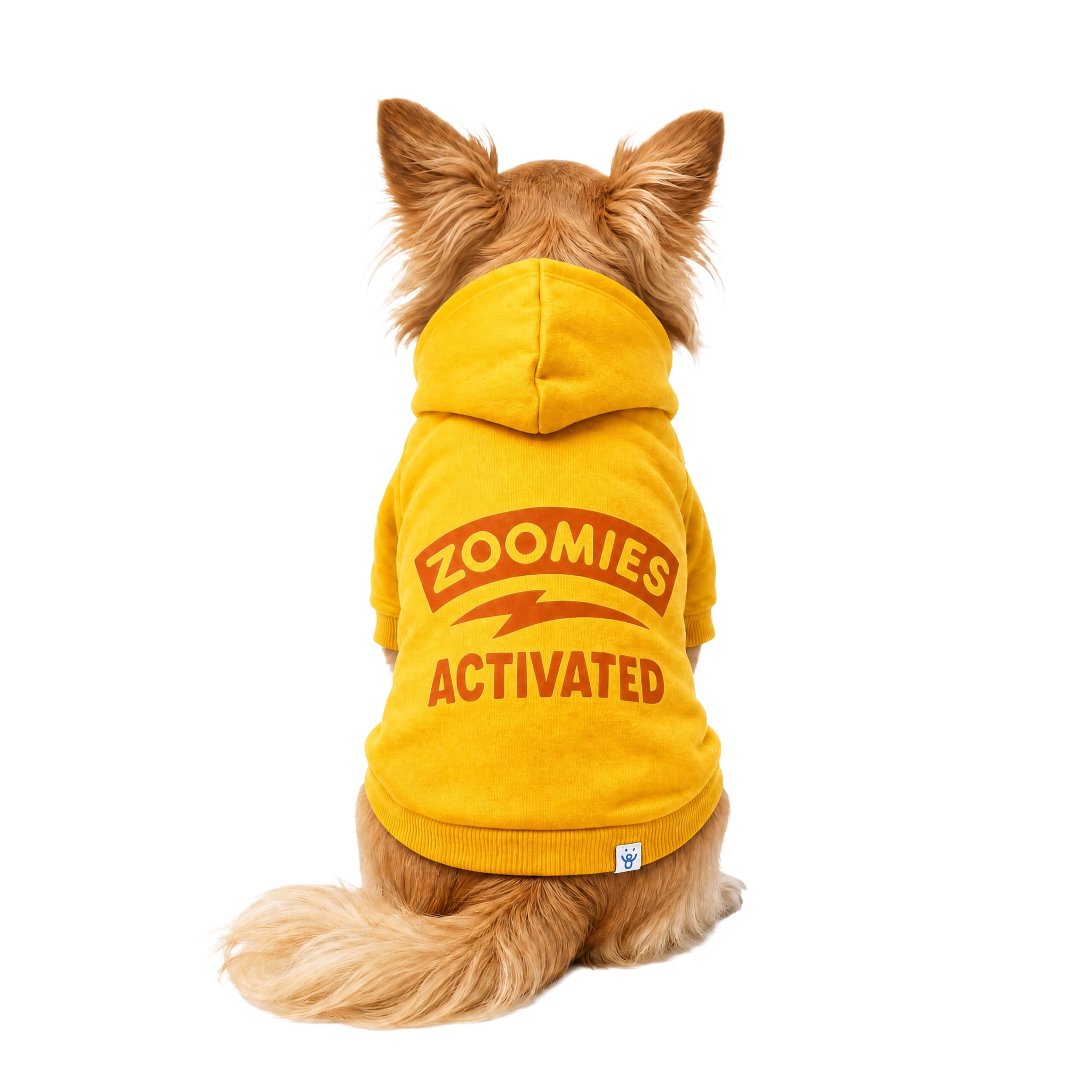 Oodles Zoomie Activated Fall Dog Hoodie, Yellow, XS