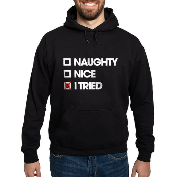 CafePress - Funny Christmas I Tried Hoodie (Dark) - Pullover Hoodie, Classic, Comfortable Hooded Sweatshirt