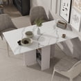 thumbnail image 3 of 55" Large Space Saving Folding Dining Table with Marble Pattern Top, 3 of 8