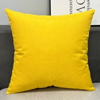 Dtchengua Breathable Linen Throw Pillow - Solid Color Decorative Pillow for Sofa & Bed, Farmhouse or Boho Style Accent Cushion, 18x18 Inch, Machine Washable(Yellow)
