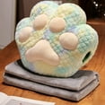 thumbnail image 3 of 3 in 1 Cat Paw Travel Pillow Blanket Set, Plush Combo with Compact Foldable Blanket, Soft Hand Warmer Muff & Cushion for Airplane Car Camping Office Nap Essentials & Home Decor, 3 of 3