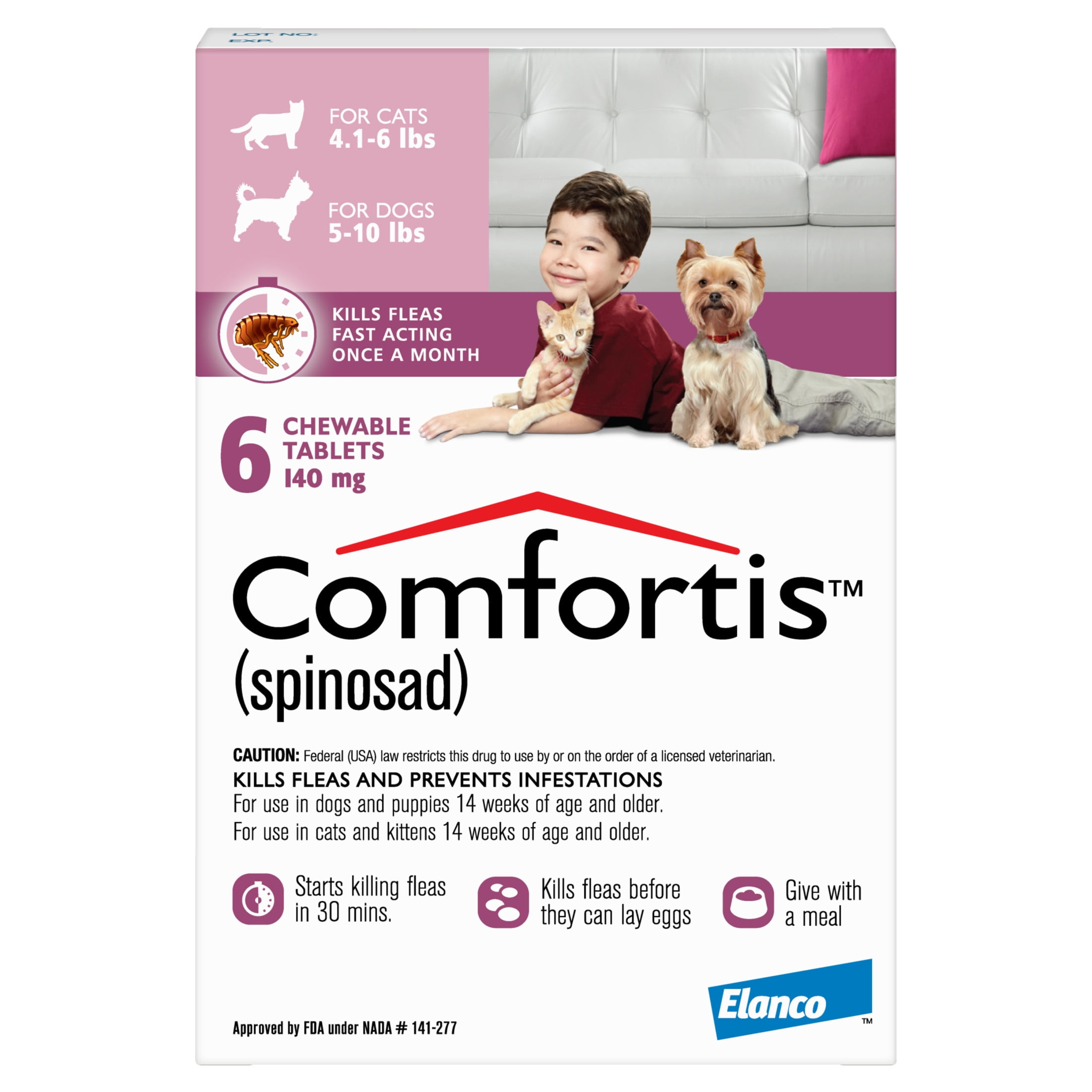 Comfortis -6  doses/card - Pink (140 mg)
