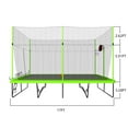 thumbnail image 3 of 10x17 Ft Rectangle Trampoline with Enclosure Net, Outdoor Rectangular Trampoline with Basketball Board, Hoop, Gymnastics Trampoline Superior Bounce with Ladder, 3 of 9