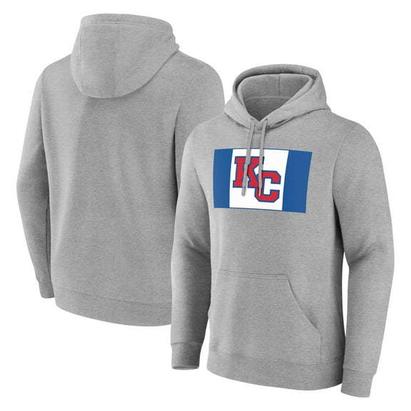 Men's Gray Kansas Jayhawks KC Logo Pullover Hoodie