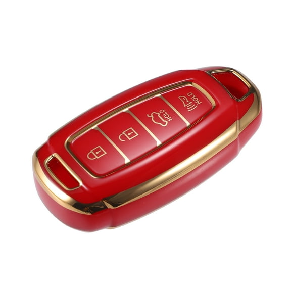 4 Buttons Remote Keyless Key Fob Cover Shell Case for Hyundai Elantra Accent Santa Fe TPU Red