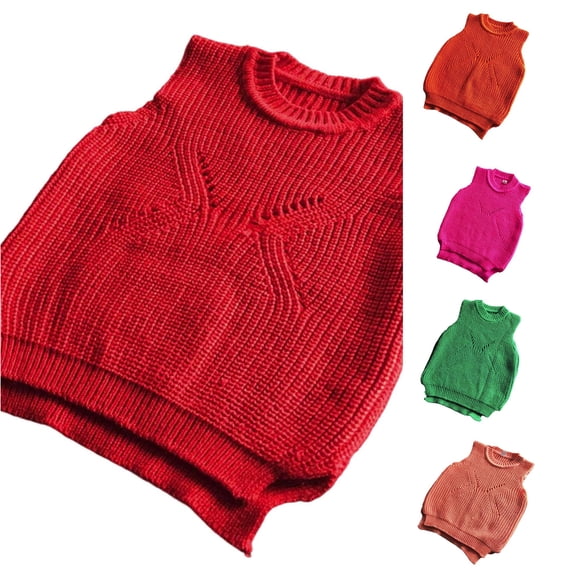 Afdoent Girls Sweater Vest Soft Warm Winter Sleeveless Pullover Top for Toddlers Kids Cozy Knit Vest Casual Wear 3-4 Years