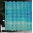 thumbnail image 3 of Ambesonne Tribal Shower Curtain, Horizontal Folk Triangles, 69"Wx70"L, Sea Blue and Cadet Blue, 3 of 4