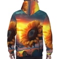 thumbnail image 3 of Bingfone Sunset Coast Sunflower Men's Drawstring Hoodie Long Sleeve Pocket Sweatshirts-XX-Large, 3 of 6