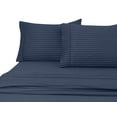 thumbnail image 2 of 600 Thread Count 100% Cotton Wrinkle Free Striped Sheet Set (Twin XL, Navy), 2 of 3