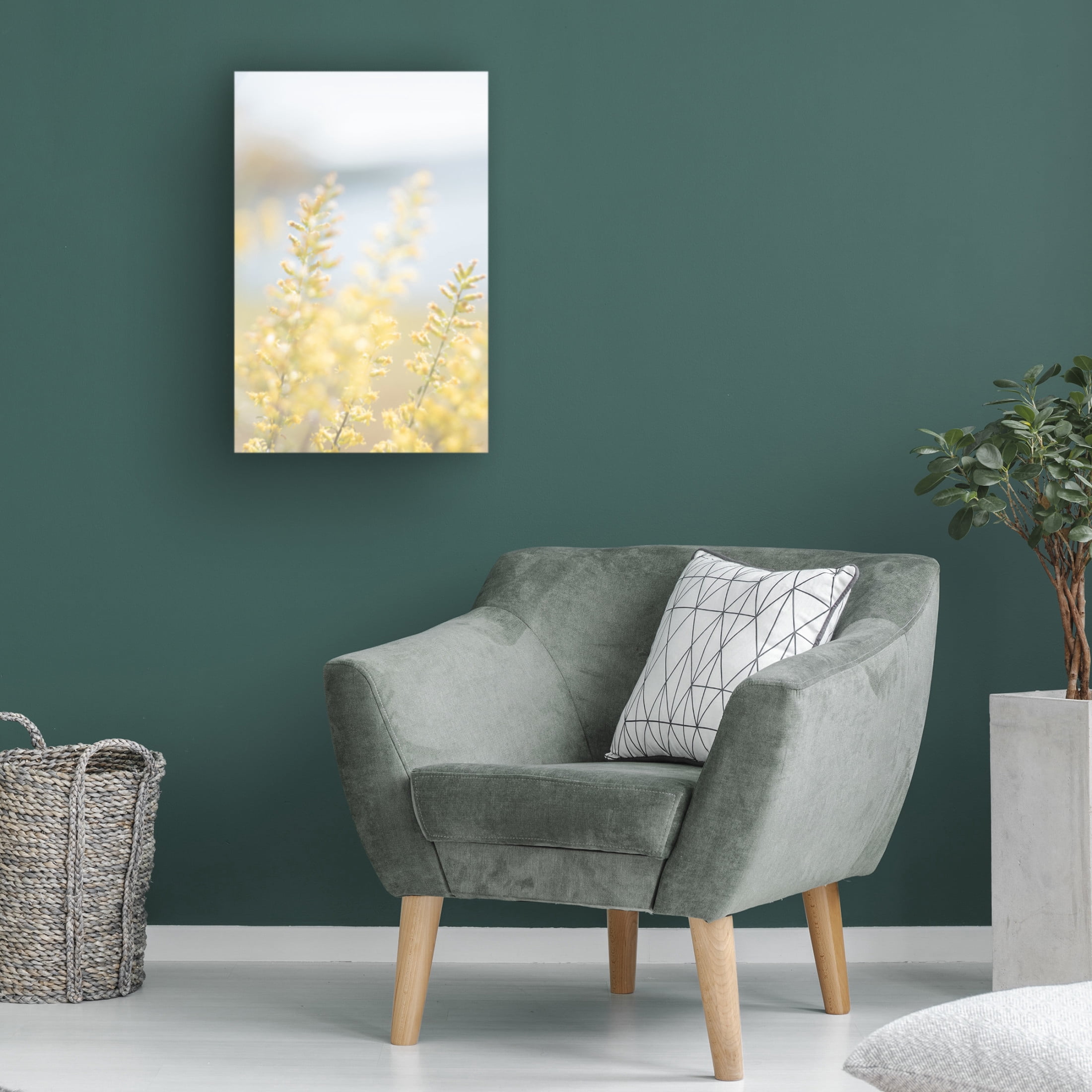 Canvas Wall Art - Life BeautifuLEE 'Tiny Yellow Boquets 2' Wall Art for Living Room, Bedroom, or Office Décor by Trademark Fine Art - 30 x 47 Inches
