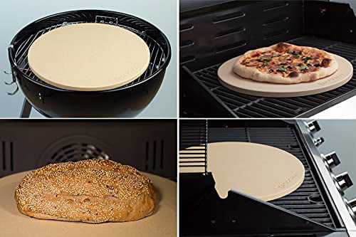 ROCKSHEAT Pierre à pizza ronde en cordiérite 40,6 x 1,6 cm 