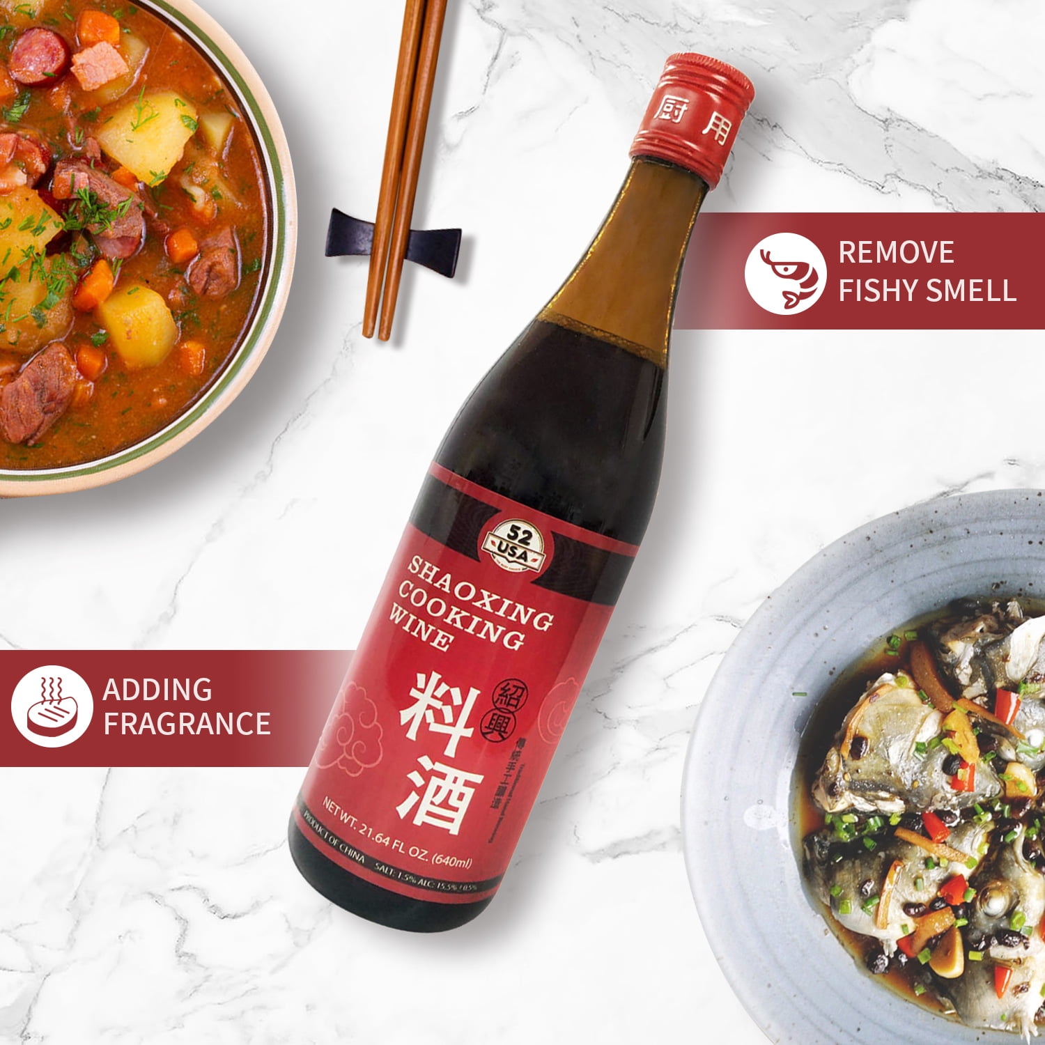 52USA Shaoxing Cooking Wine 21.64 Fl Oz (Pack of 2), Missing
