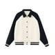 thumbnail image 1 of Heavyweight 380g color-blocked lapel baseball jacket, unisex, autumn/winter preppy style, loose casual button-down cardigan., 1 of 4