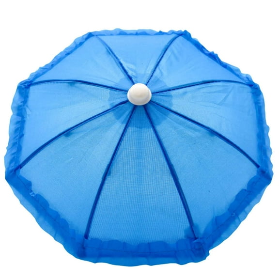 Blue Umbrella with Ruffle 5" (Each)Mini Umbrella,Decoration, Parasol Vintage, Adult, Bridal, Mardi Gras, Decorative, Design, Party, Photo, Wedding