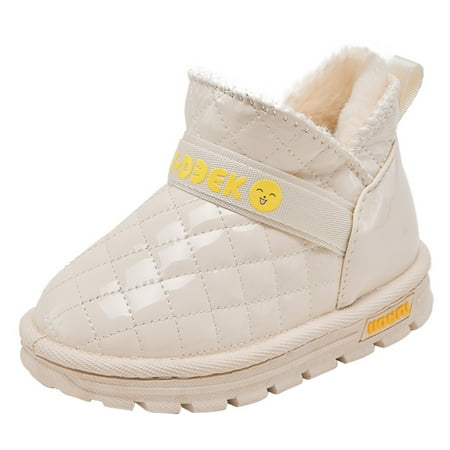 

Boys Girls Toddler Snow Boots Waterproof Anti-Skid Fashion Pull-On Warm Winte Cotton Boots Walking Shoes