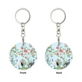thumbnail image 2 of Naloa Chinoiserie Floral Palm Tree Print Round Keychain Keychain Key Ring, Key Tag, Key Chain Bulk for Gift Accessories (Round), 2 of 7