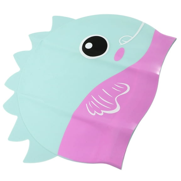 FRCOLOR Cartoon Accessories Silicone Swim Cap for Kids Reusable Size Fits All