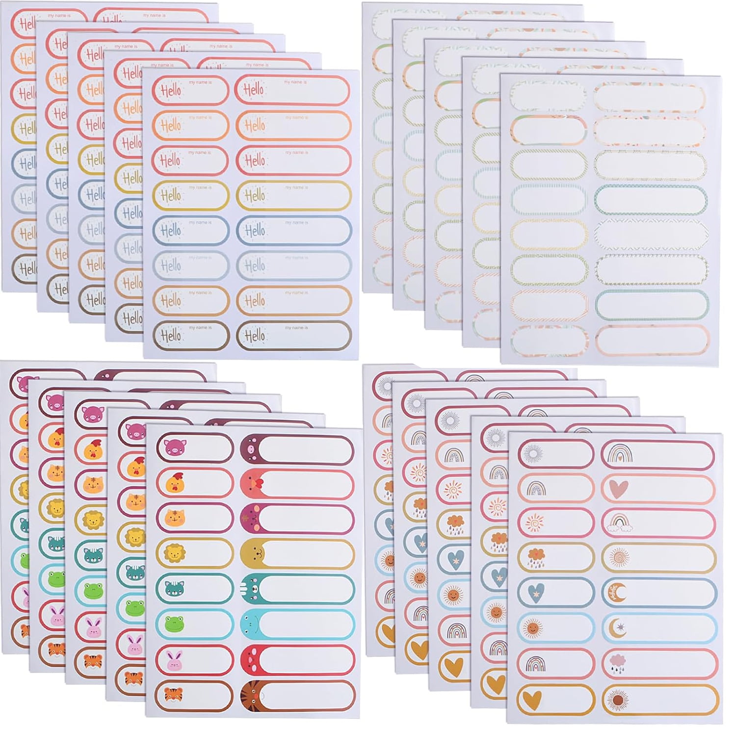Bottle Labels for Daycare Essentials, 320pcs Waterproof Reusable Daycare Label Colorful Self-Laminating Write-on Name Tag Stickers for School Supplies Water Bottles Sippy Cups