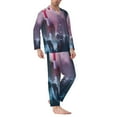 thumbnail image 3 of Kll Lighthouse Waves Torrential Rain Sleepwear Mens Flannel Pajamas,Long Cotton Pj Set, 3 of 9