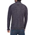 thumbnail image 3 of XRAY JEANS Mens Quarter Zip Ribbed Cable Knit Striped Pattern Pullover Sweater Long Sleeve Burgundy, 3 of 4