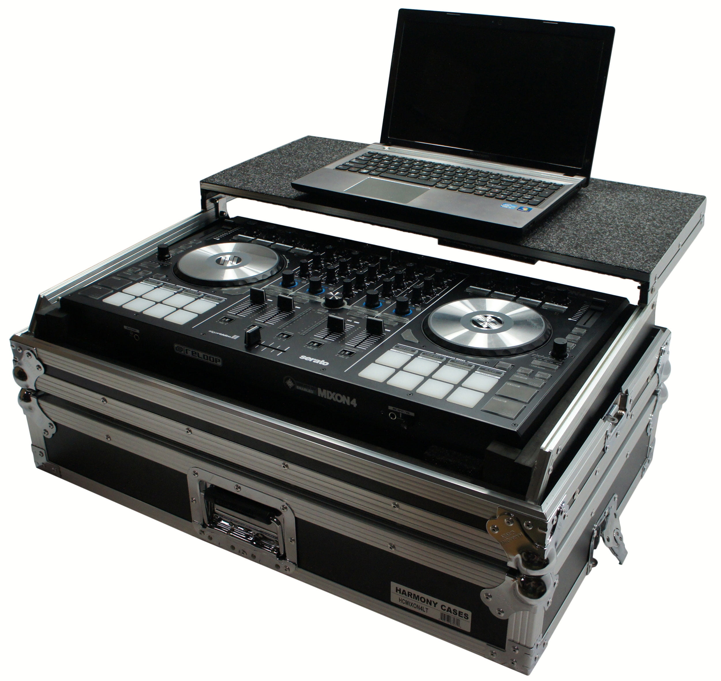 Harmony HCMIXON4LT Flight Glide Laptop Stand DJ Custom Case fo Reloop Mixon 4