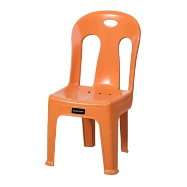 Eosqtom Chairs,Outdoor Stacking Chair, Resin, White, Lot of 2,Orange