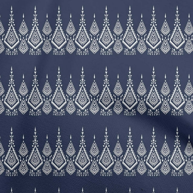 oneOone Velvet Navy Blue Fabric Block Craft Projects Decor Fabric Printed By The Yard 58 Inch Wide