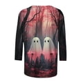 thumbnail image 5 of Enjoytime Womens Tops Halloween Ghost Printed Crew Neck 3/4 Sleeve Shirts Plus Size Fashion Vintage Funny Casual Party Tees, 5 of 5