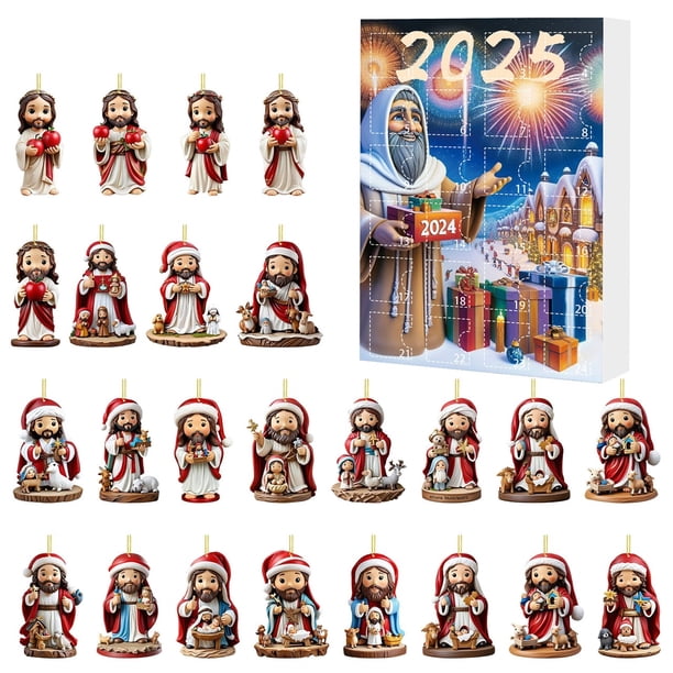 Calendario de Cuenta Regresiva para Navidad 2025, Bonita Decoración Acrílica, Caja de Regalo para Familiares y Amigos.