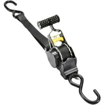 Ratchet Tie Down Straps - Auto Retractable Ratchet Straps Heavy Duty 1500lbs with S Hooks, for Securing Cargo Luggage Motorcycle Truck Boat, 3.3m, Black