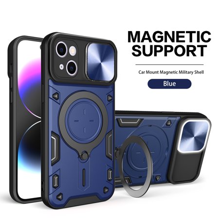 MZCHENYI phone case for Xiaomi POCO X6 PRO 5G Protective cover with magnetic ring bracket, military grade heavy armor protective cover, with sliding camera lens cover
