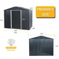 thumbnail image 3 of 8ft x 6ft Outdoor Metal Storage Shed with Metal foundation,Black, 3 of 9