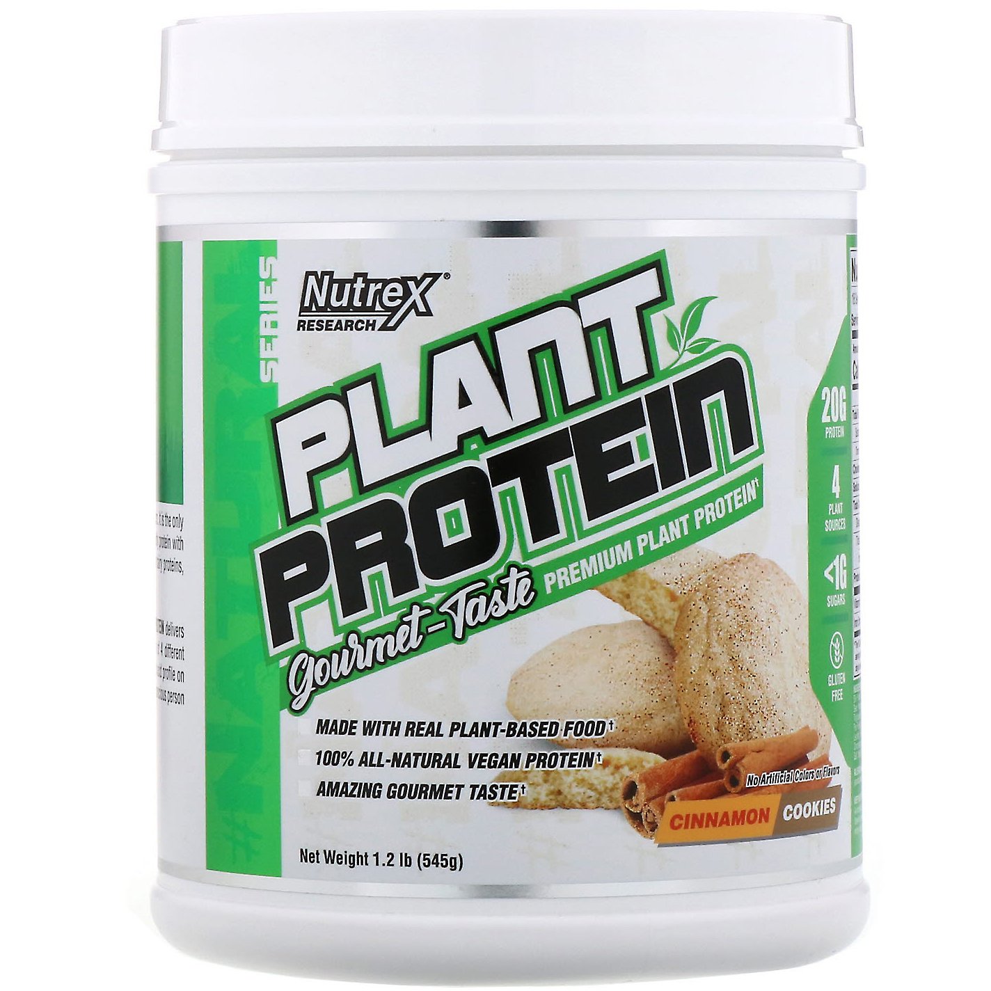Nutrex Research, Natural Series, Plant Protein, Cinnamon Cookies, 1.2