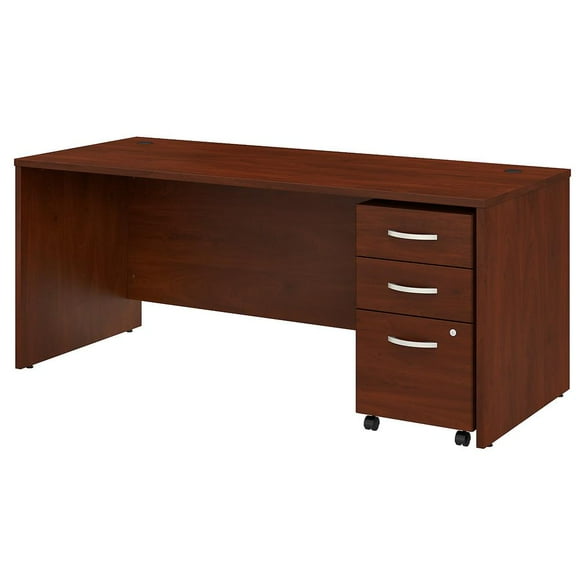 Bush Business Furniture Studio C 72W x 30D Office Desk with Mobile File Cabinet, Hansen Cherry